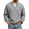 Casual V-Neck Waffle-Knit Long-Sleeve T-Shirt