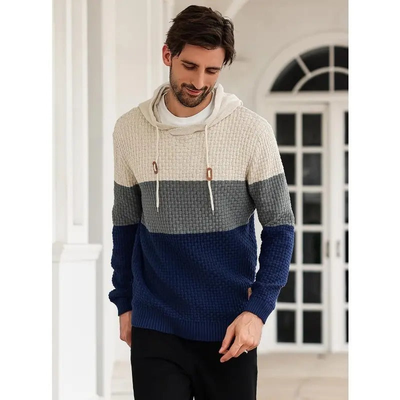 Men's Tricolor Long-Sleeve Hoodie