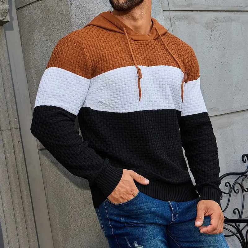 Men's Tricolor Long-Sleeve Hoodie