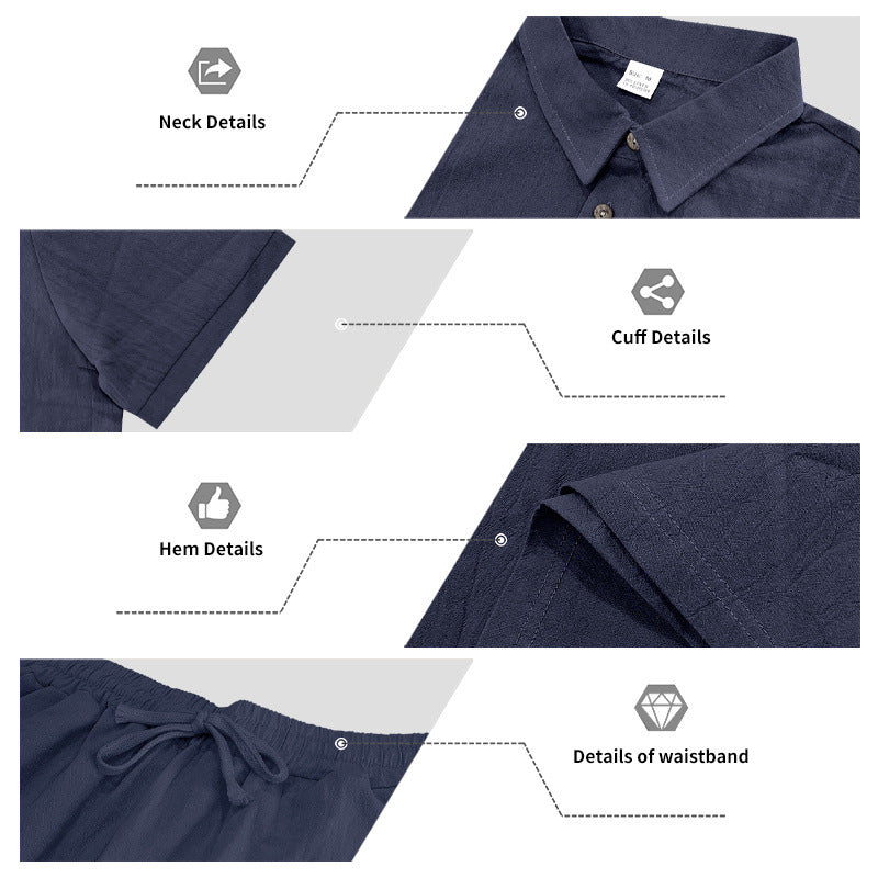 Collar sleeve hem and elastic drawstring waistband details