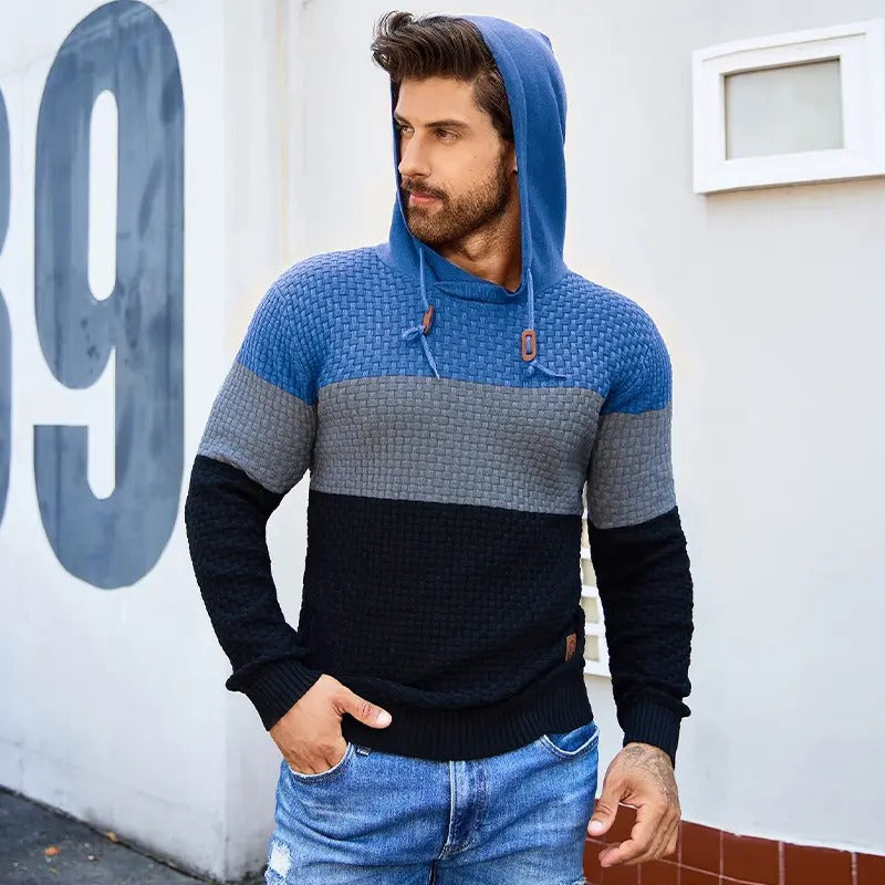 Men's Tricolor Long-Sleeve Hoodie