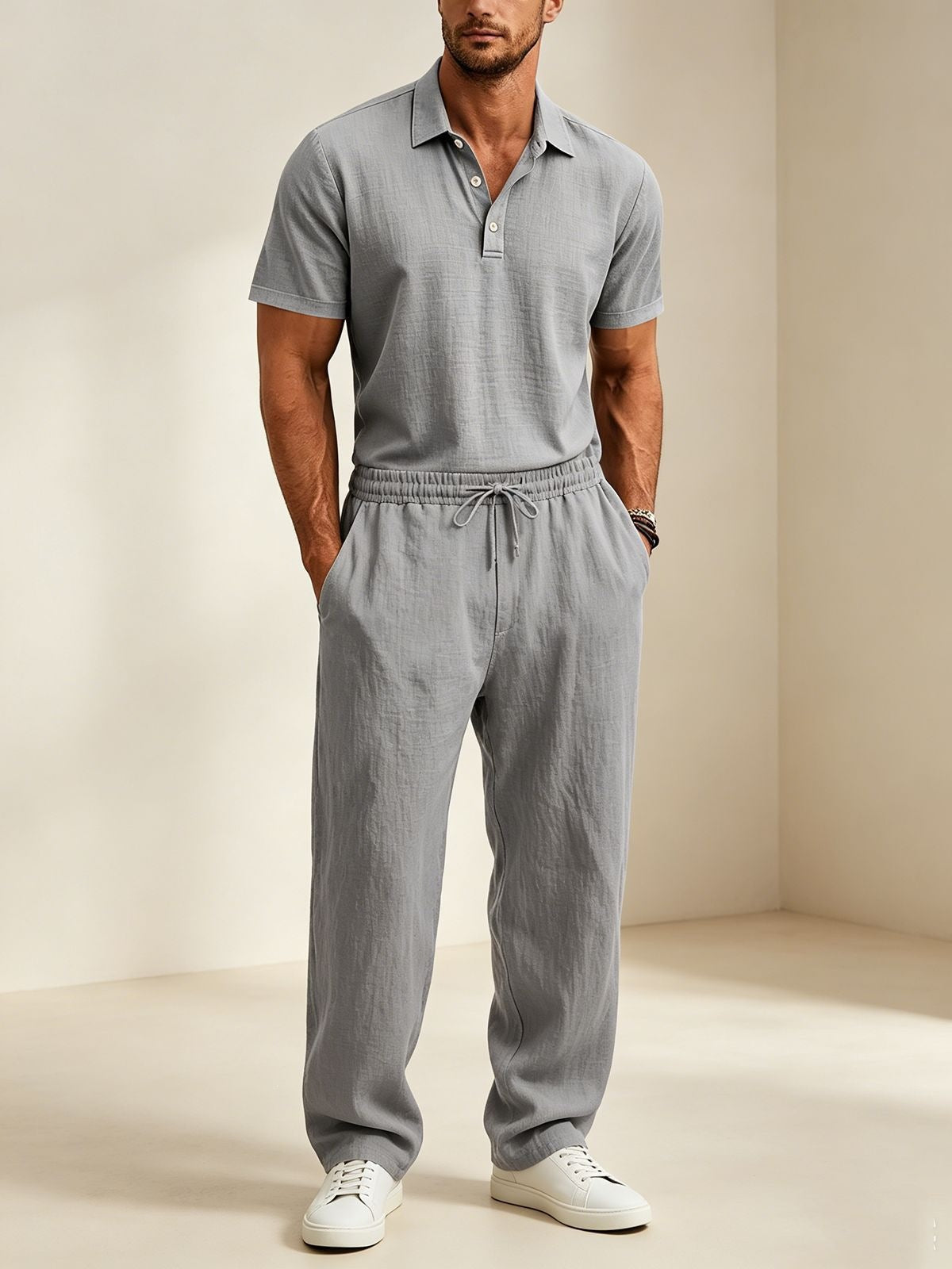 Casual Loose Cotton-Linen Short-Sleeve Set
