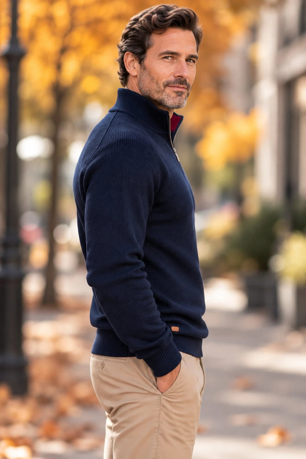 Refined Quarter Zip Sweater