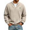 Casual V-Neck Waffle-Knit Long-Sleeve T-Shirt