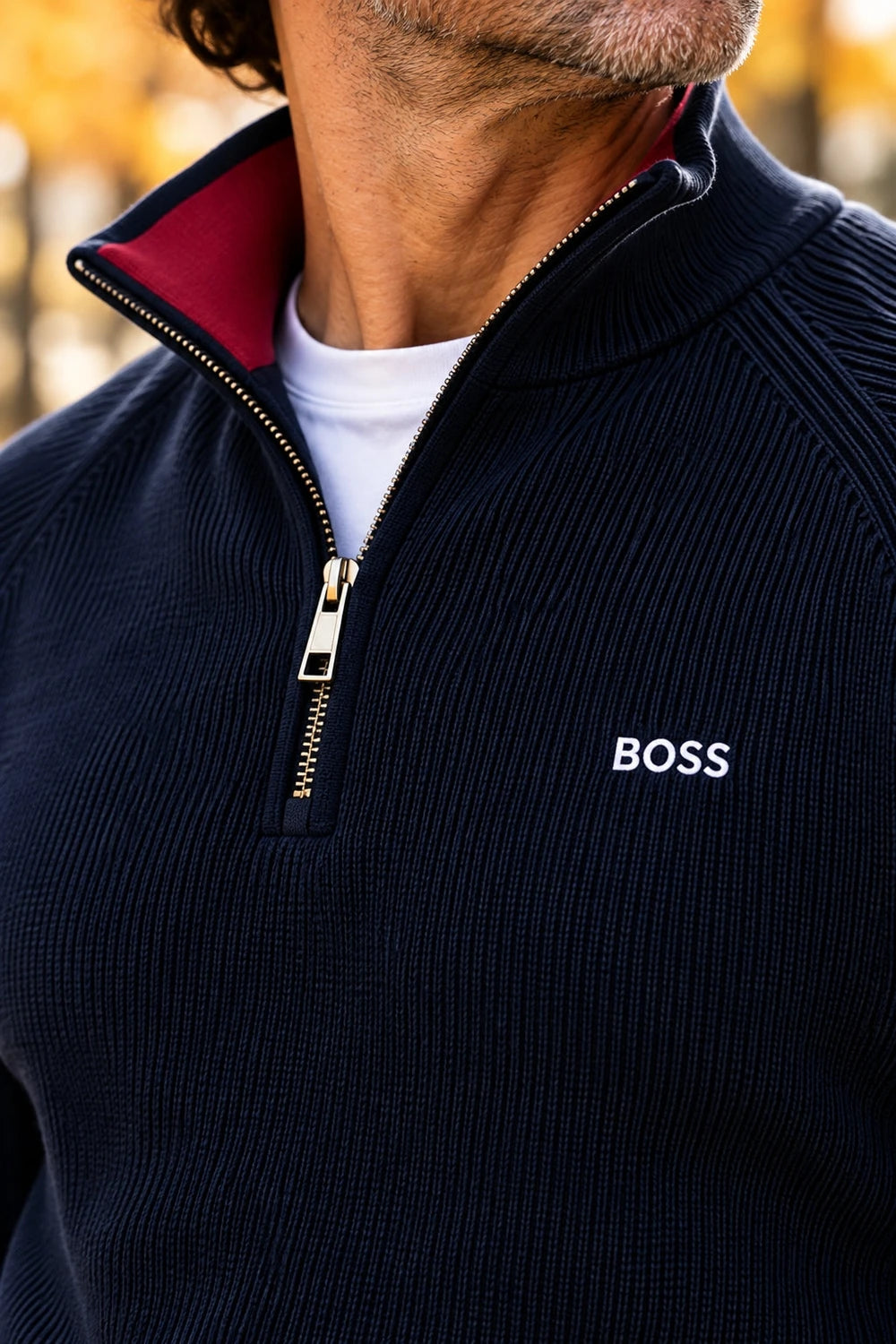 Refined Quarter Zip Sweater