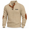 Textured Button-Neck Sweater