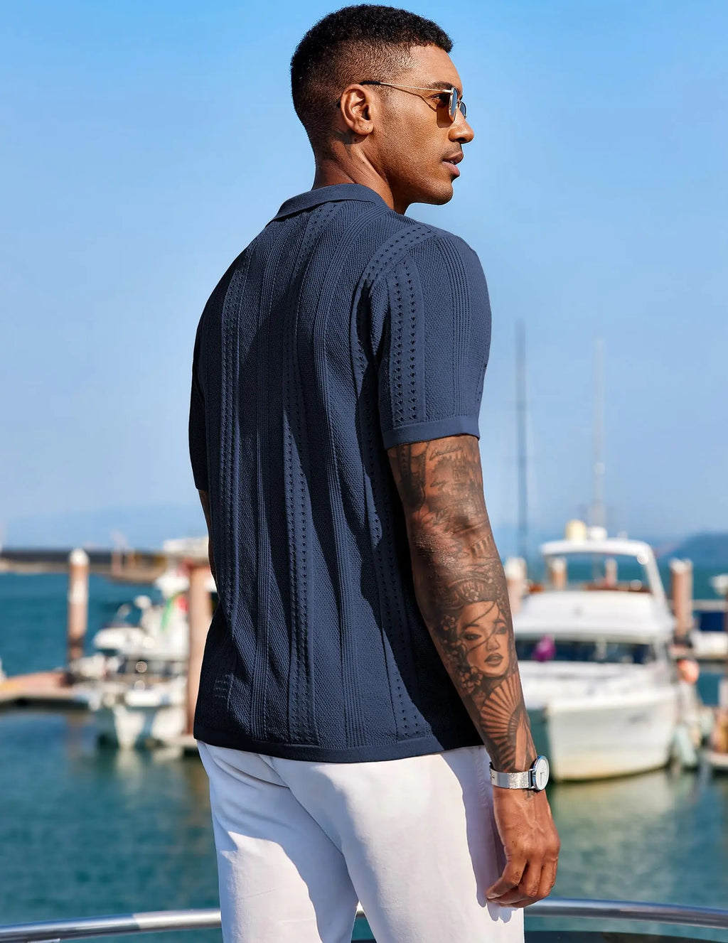 COOFANDY Polo pour homme en maille à manches courtes - Style décontracté estival