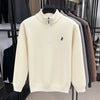 Men’s Thickened Zip-Up Mink-Fleece Turtleneck Knit Sweater