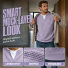 Casual V-Neck Waffle-Knit Long-Sleeve T-Shirt