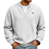 Casual V-Neck Waffle-Knit Long-Sleeve T-Shirt
