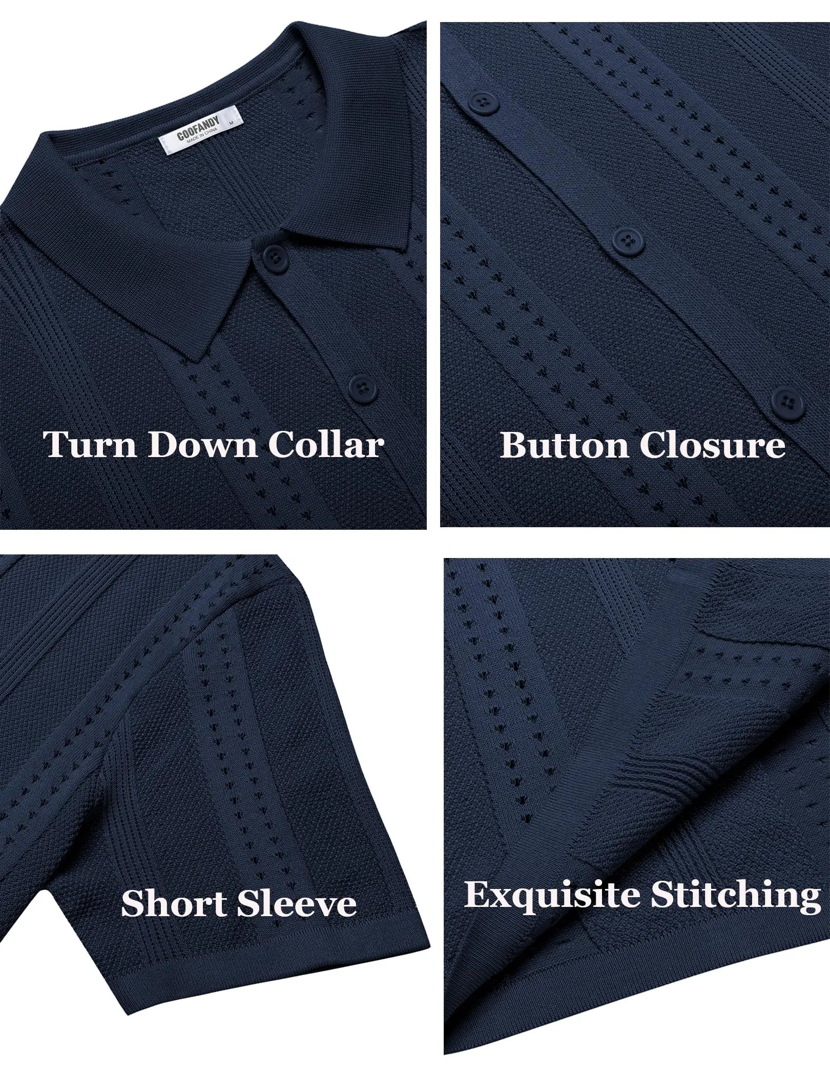 COOFANDY Polo pour homme en maille à manches courtes - Style décontracté estival