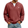 Casual V-Neck Waffle-Knit Long-Sleeve T-Shirt