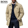 Mens Button Front Collared Coat