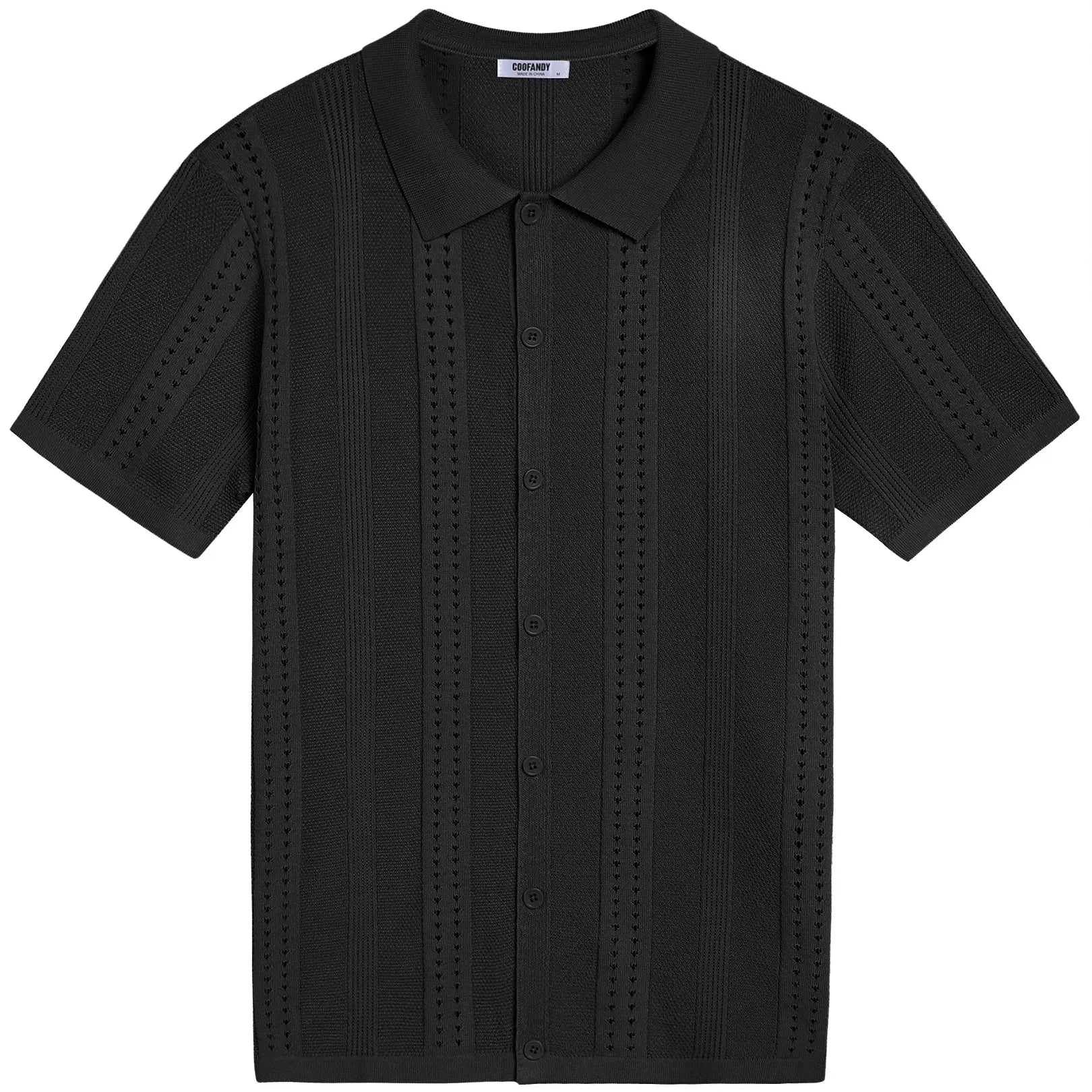 COOFANDY Men's Knit Short Sleeve Polo Shirt - Casual Summer Style