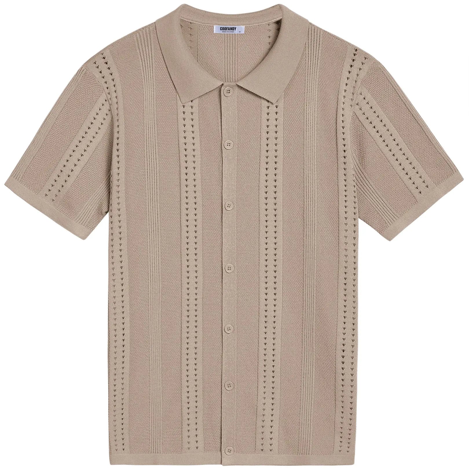 COOFANDY Men's Knit Short Sleeve Polo Shirt - Casual Summer Style