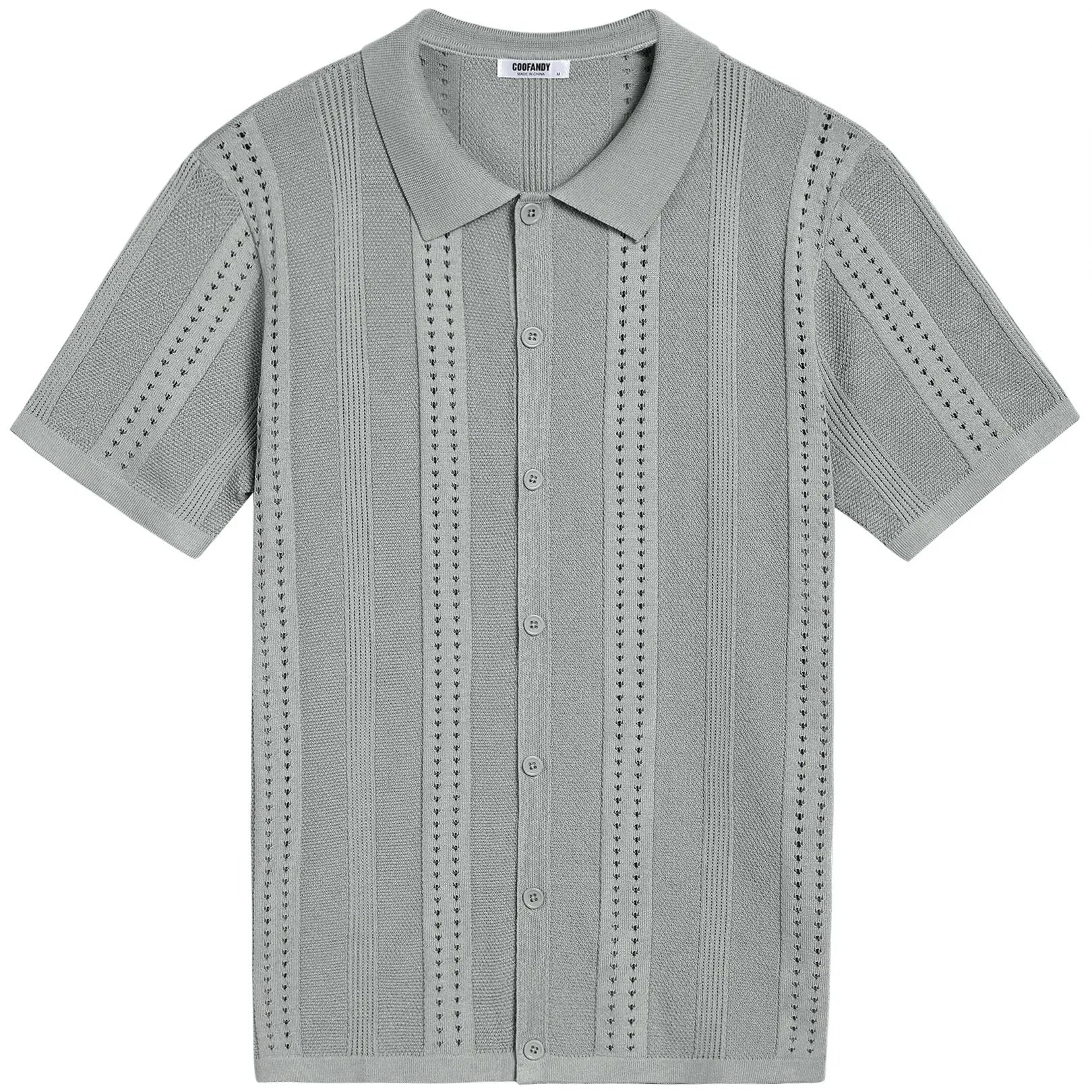 COOFANDY Men's Knit Short Sleeve Polo Shirt - Casual Summer Style