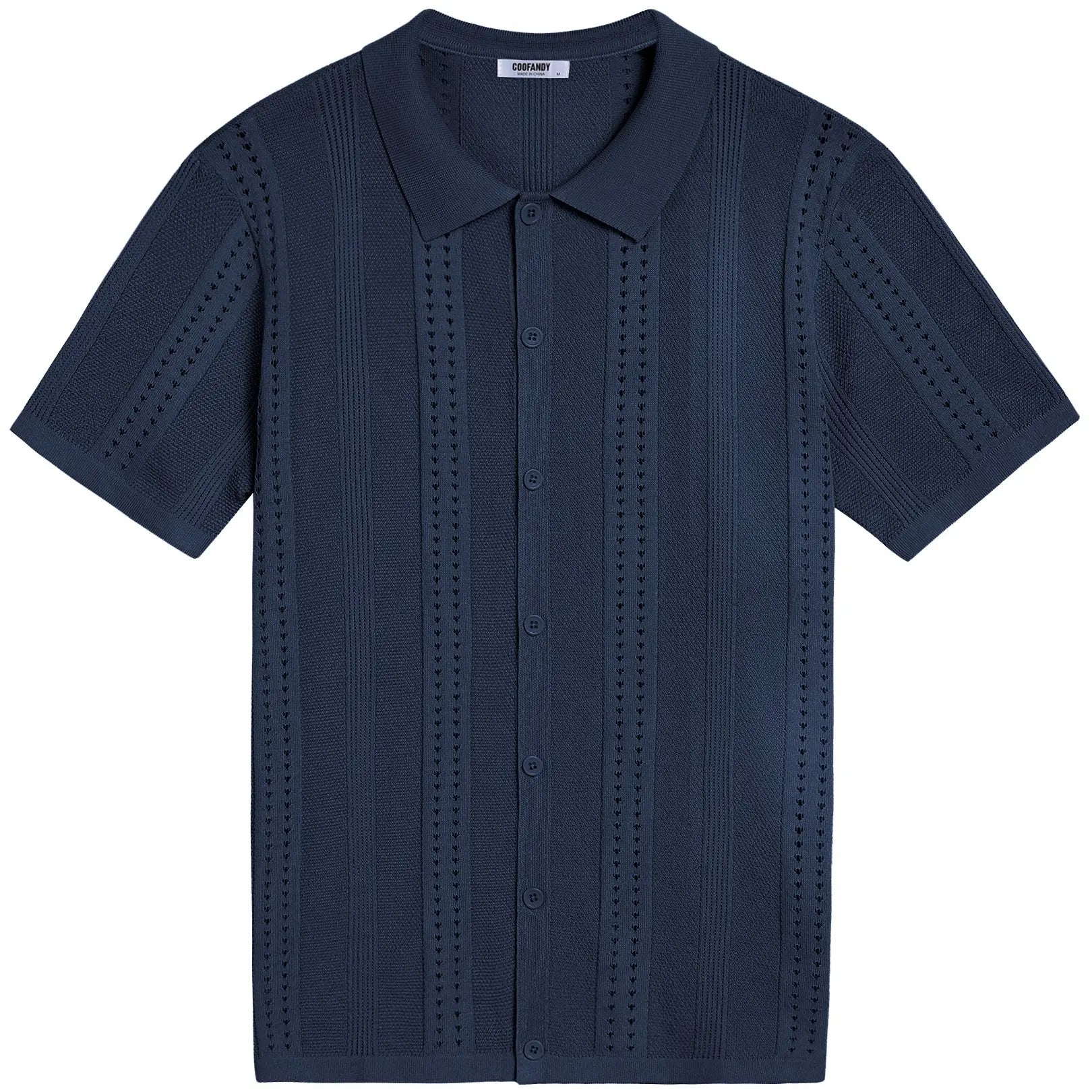 COOFANDY Men's Knit Short Sleeve Polo Shirt - Casual Summer Style