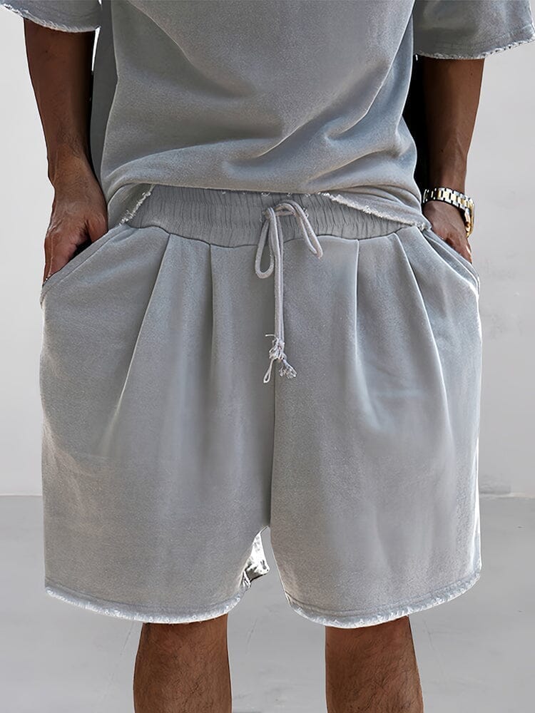 Relaxed drawstring shorts with elastic waist and pockets