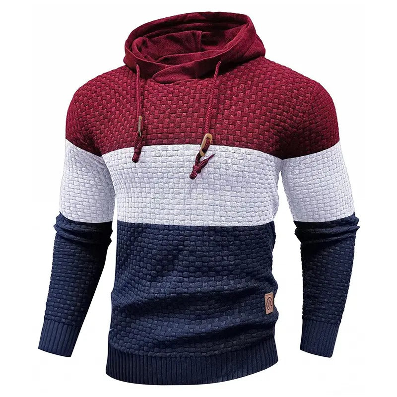 Men's Tricolor Long-Sleeve Hoodie