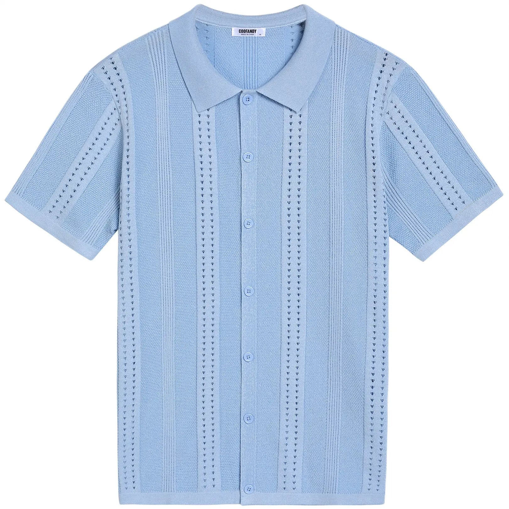 COOFANDY Men's Knit Short Sleeve Polo Shirt - Casual Summer Style