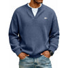 Casual V-Neck Waffle-Knit Long-Sleeve T-Shirt