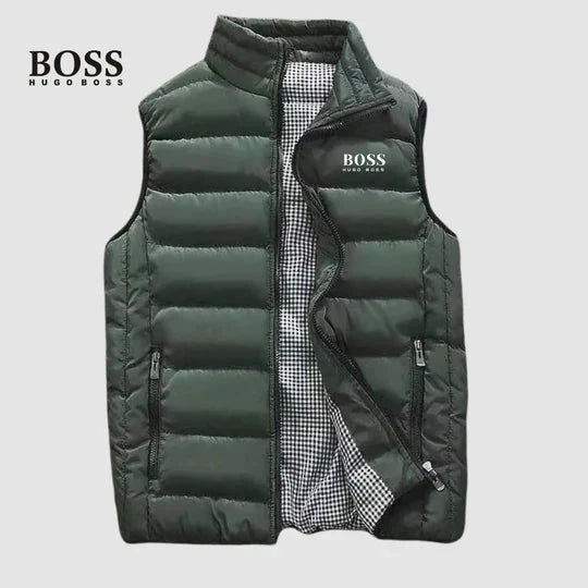 Quilted Stand-Collar Puffer Vest