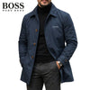 Mens Button Front Collared Coat