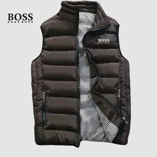 Quilted Stand-Collar Puffer Vest