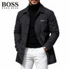 Mens Button Front Collared Coat
