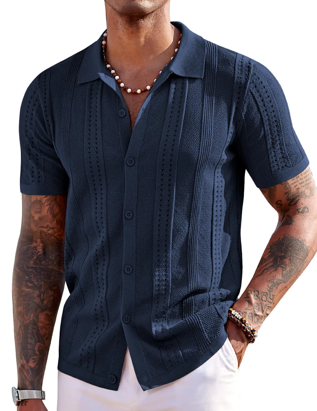 COOFANDY Polo pour homme en maille à manches courtes - Style décontracté estival