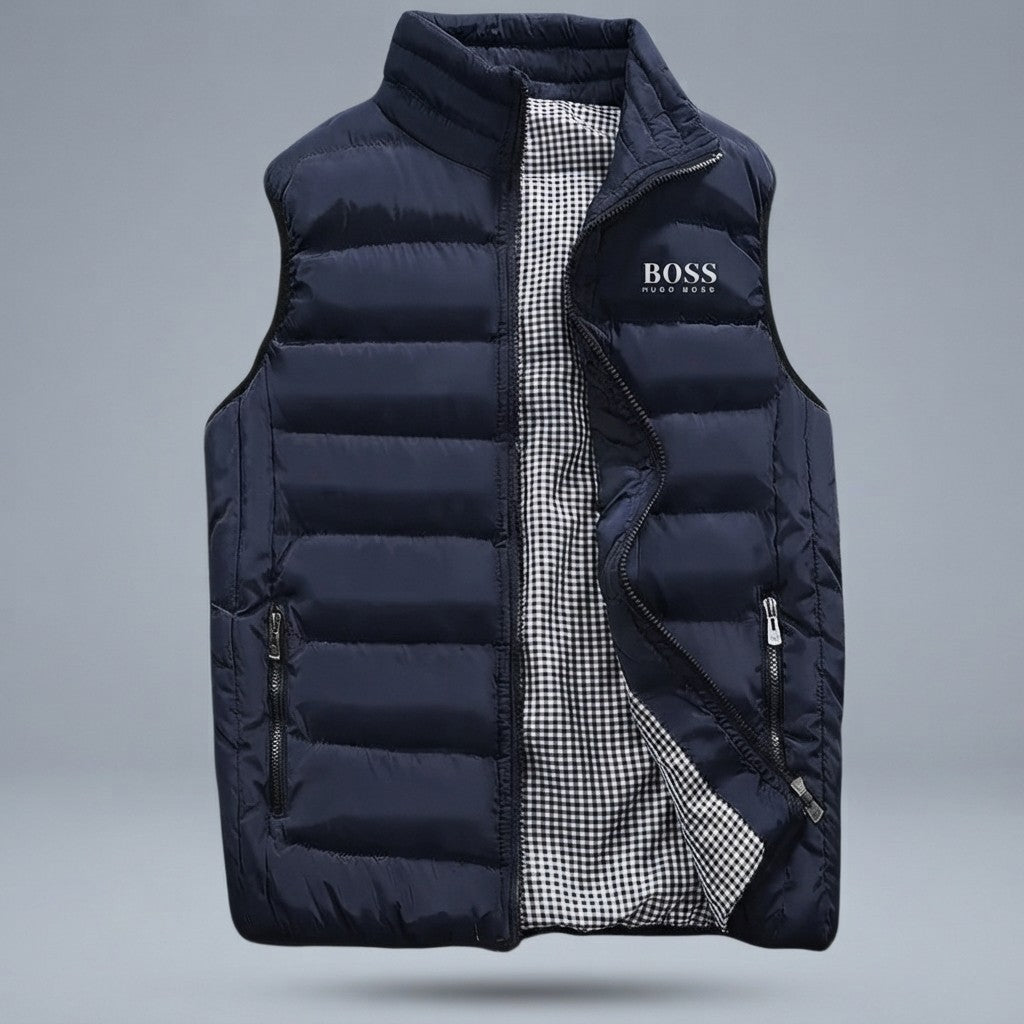 Quilted Stand-Collar Puffer Vest
