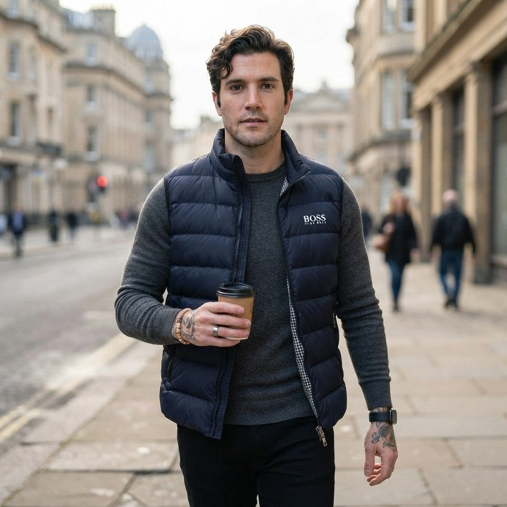 Quilted Stand-Collar Puffer Vest