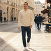 Men’s Thickened Zip-Up Mink-Fleece Turtleneck Knit Sweater